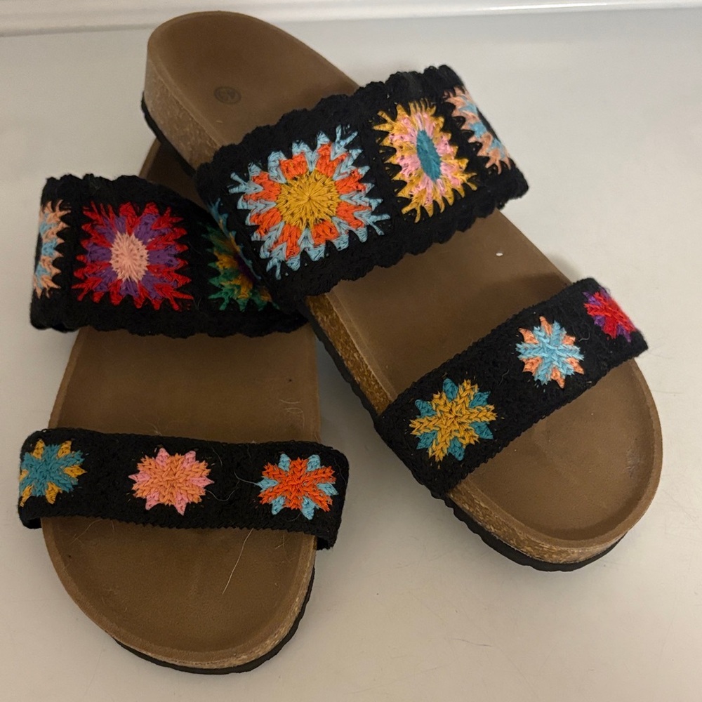 Colorful Embroidered Sandals